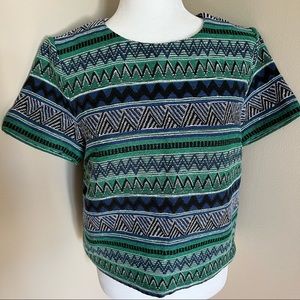 Aztec Knit Zip-back Top
